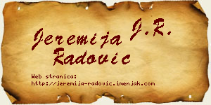 Jeremija Radović vizit kartica